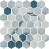 See Elysium - Vanguard 11.25 in. x 11.25 in. Glass Mosaic - Hex XL - Bluish Grey