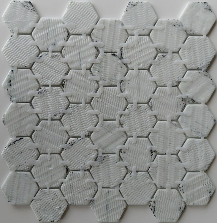 Elysium - Vanguard 11.25 in. x 11.25 in. Glass Mosaic - Hex XL - Azul