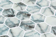 Elysium - Vanguard 11.25 in. x 11.25 in. Glass Mosaic - Hex XL - Azul