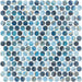 Elysium - Vanguard 11.25 in. x 11.25 in. Glass Mosaic - Penny - Onyx Blue