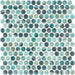 Elysium - Vanguard 11.25 in. x 11.25 in. Glass Mosaic - Penny - Onyx Teal