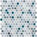 Elysium - Vanguard 11.25 in. x 11.25 in. Glass Mosaic - Penny - Bluish Grey
