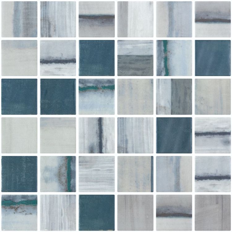 Elysium - Vanguard 12.25 in. x 12.25 in. Glass Mosaic - Penta - Bluish Grey