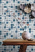 Elysium - Vanguard 12.25 in. x 12.25 in. Glass Mosaic - Penta - Bluish Grey wall installation