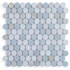 See Elysium - Penny Marble 11 in. x 11.75 in. Marble Mosaic - Sky