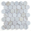 See Elysium - Penny Marble 11.75 in. x 12 in. Marble Mosaic - Polished Calacatta Gold
