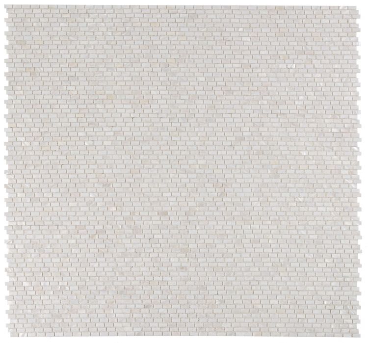 Elysium - Pearl White Mini Brick 11.25 in. x 11.25 in. Pearl Brick Mosaic