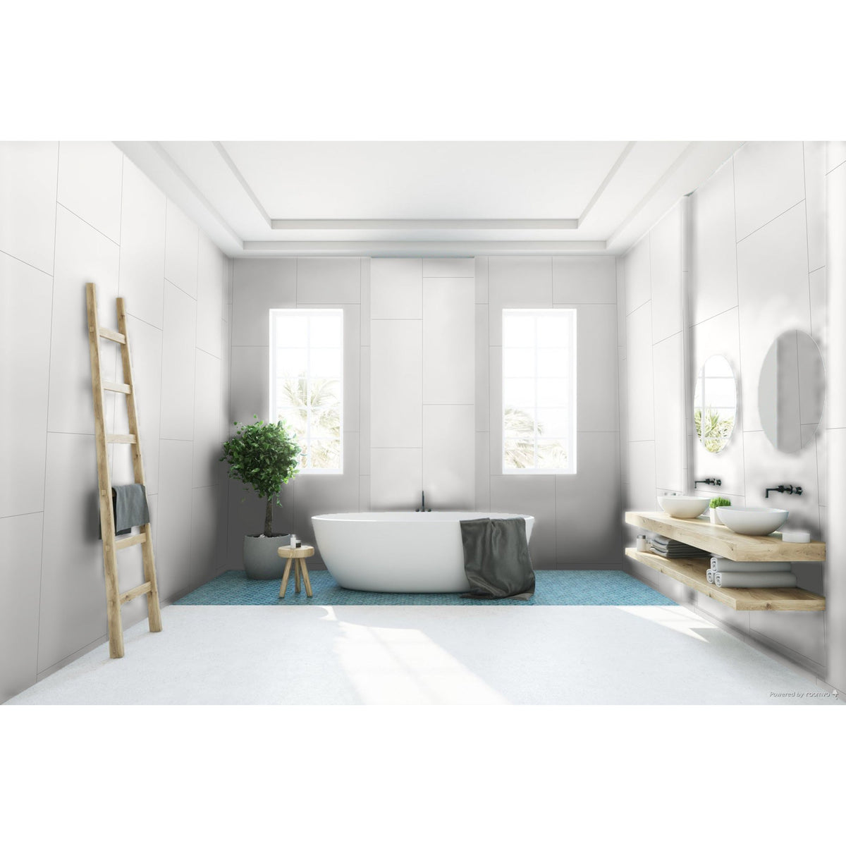 Happy Floors - Carpenter Series 12 in. x 24 in. Matte Rectified Porcelain Tile - Albar - Room Scene