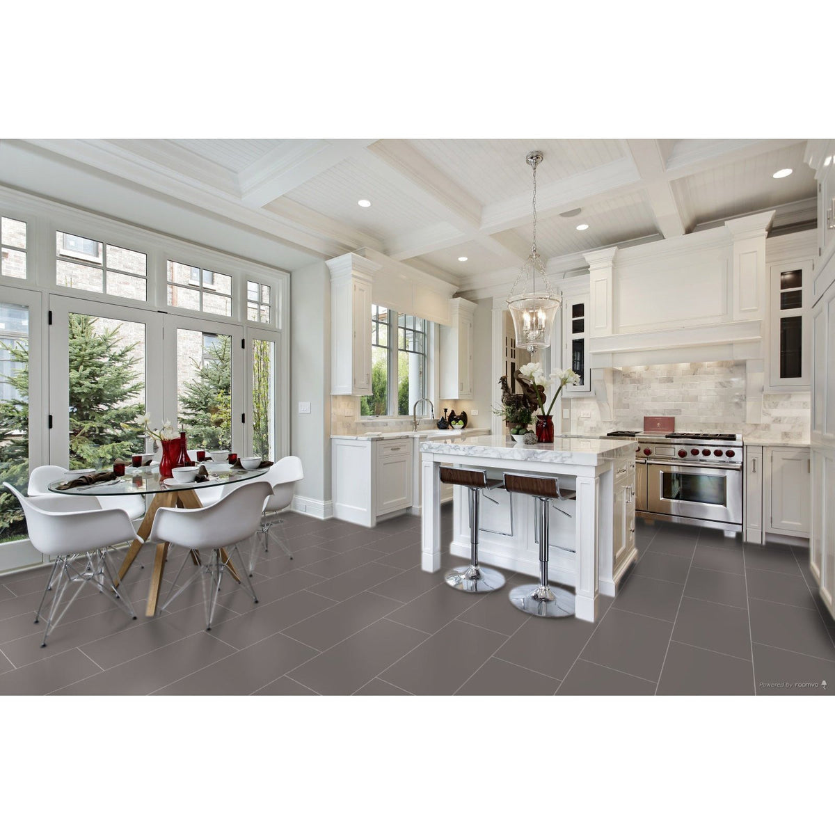 Happy Floors - Carpenter Series 12 in. x 24 in. Matte Rectified Porcelain Tile - Grey - Room Scene