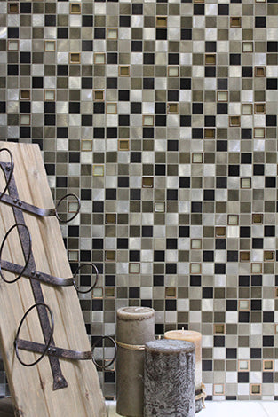 Maniscalco - Victoria Metals Series - Metal and Glass Mosaic - Falls Creek Blend wall installation