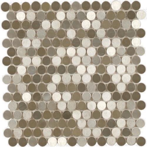 Maniscalco - Perth Penny Rounds Series - Metal and Ceramic Mosaic - Stainless Steel Brushed
