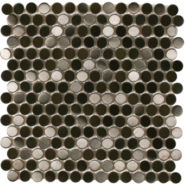 Maniscalco - Perth Penny Rounds Series - Metal and Ceramic Mosaic - Black Stainless Steel Brushed