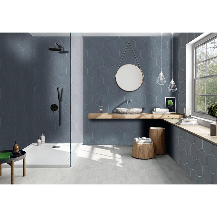 Tesoro - Albatross Hex 7 in. x 8 in. Ceramic Wall Tile - Deep Sea