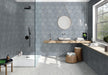Tesoro - Albatross Hex 7 in. x 8 in. Ceramic Wall Tile - Sky Matte Room Scene