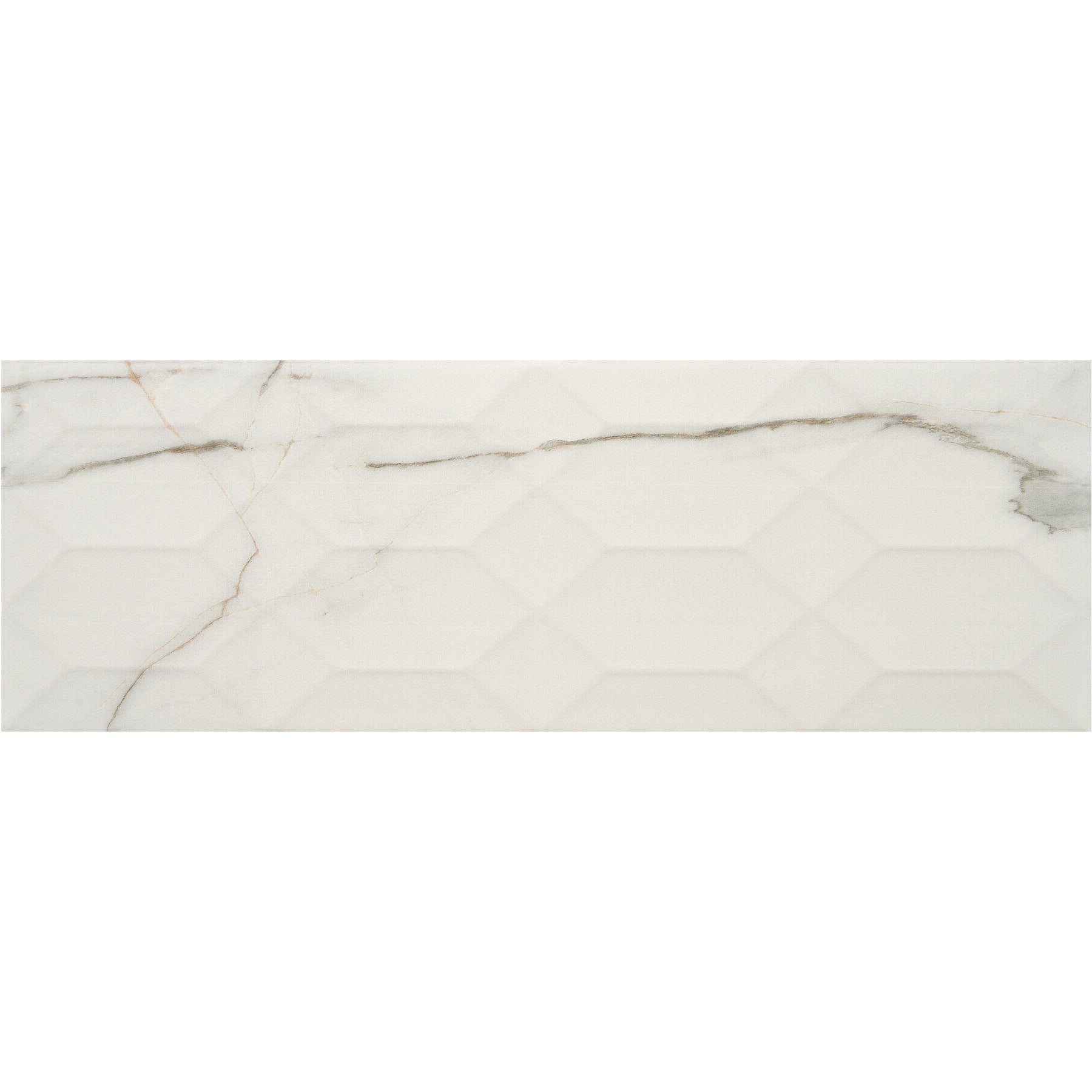American Olean - Mythique Marble 8 in. x 24 in. Multi-Wave Wall Tile - Calacatta Venecia