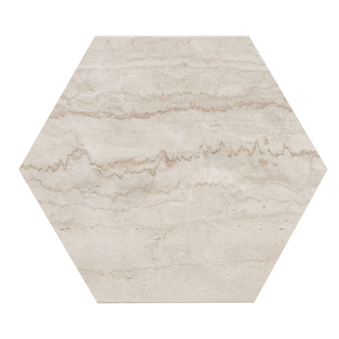 American Olean - Mythique Marble 8 in. Hexagon Porcelain Tile - Botticino Matte