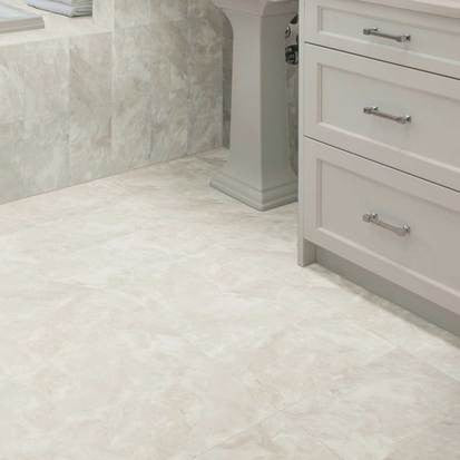American Olean Mirasol 24 in. x 24 in. Glazed Porcelain Floor Tile - Silver Marble Matte