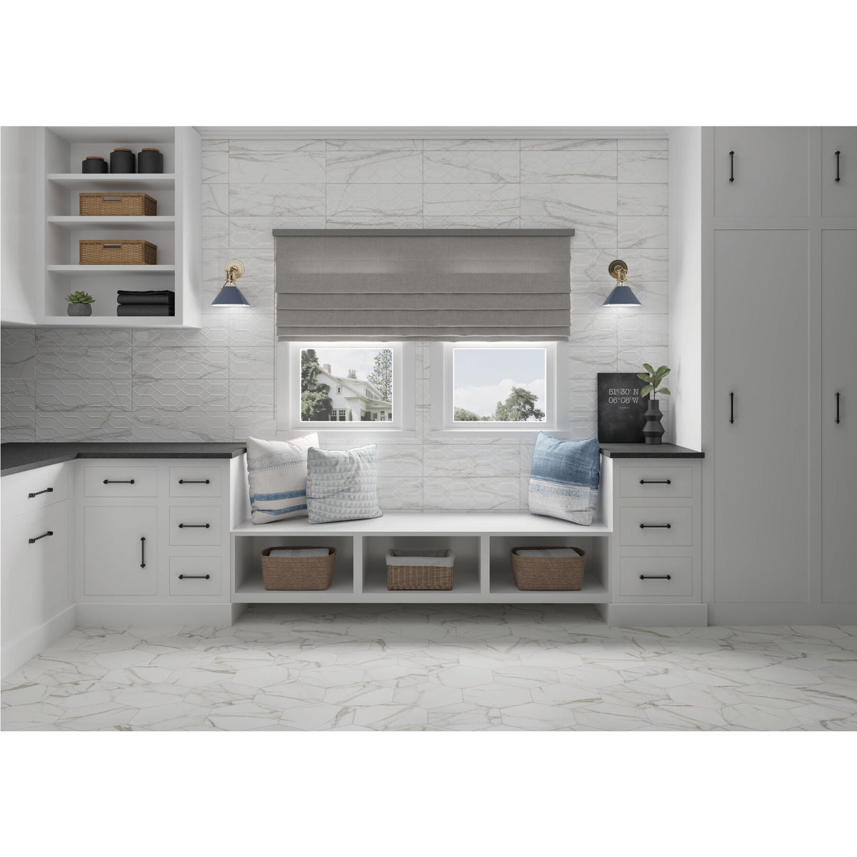 American Olean - Mythique Marble 12 in. x 24 in. Colorbody Porcelain Tile - Calacatta Venecia Matte Room Scene