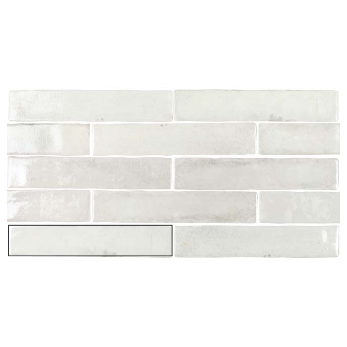 Tesoro - Old Savannah Collection 2&quot; x 10&quot; Ceramic Tile - White