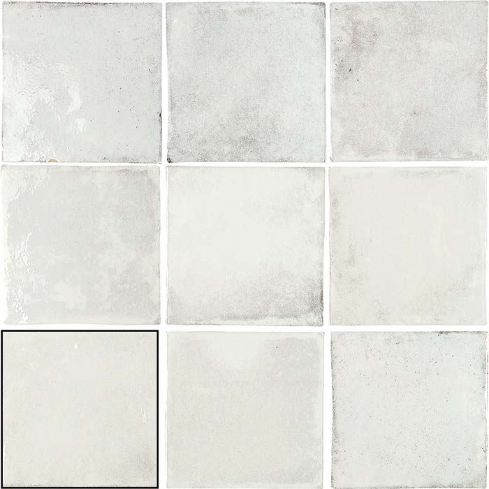 Tesoro - Old Savannah Collection 4" x 4" Ceramic Tile - White