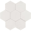 See Tesoro - Albatross Hex 7 in. x 8 in. Ceramic Wall Tile - Cream Deco Glossy