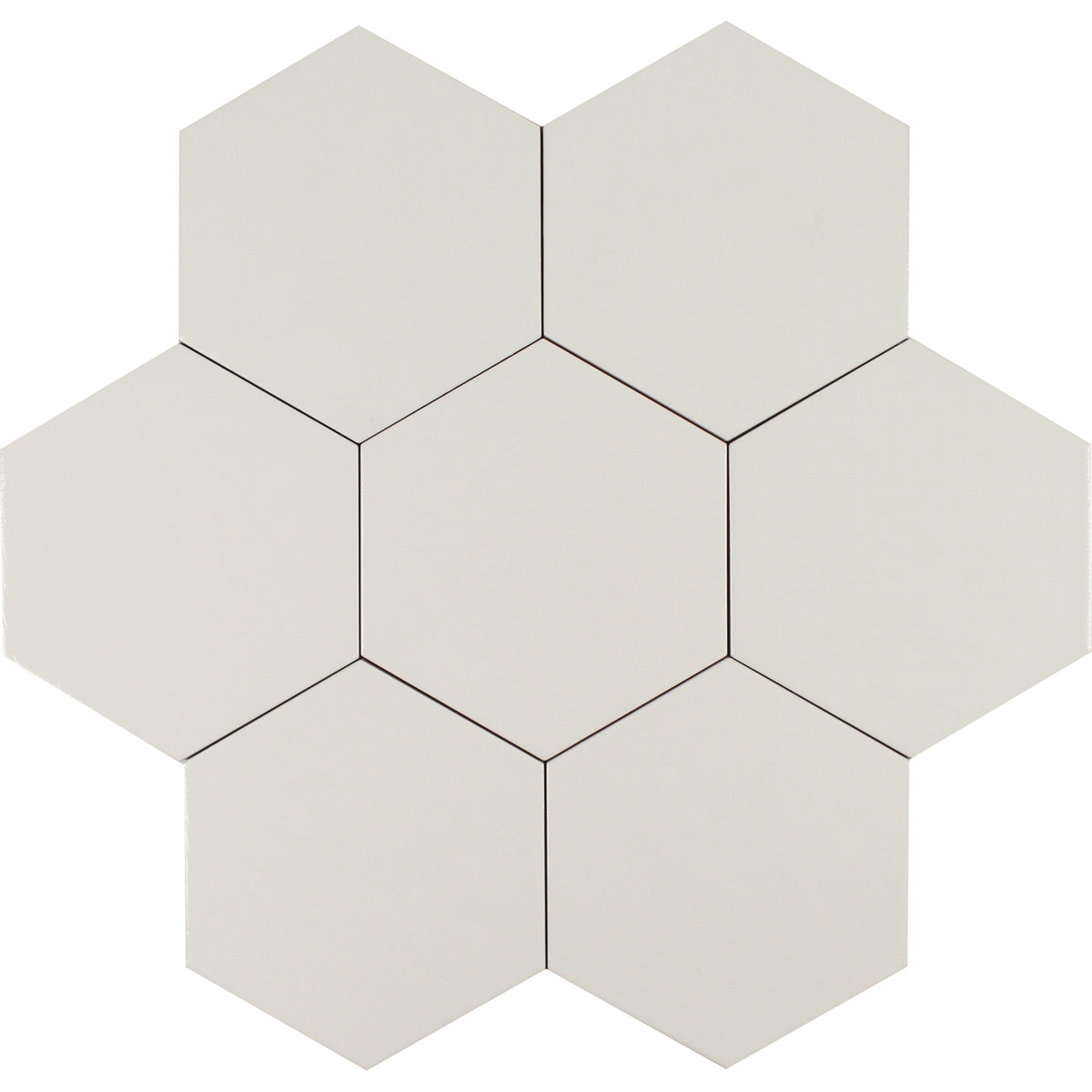 Tesoro - Albatross Hex 7 in. x 8 in. Ceramic Wall Tile - Cream Glossy