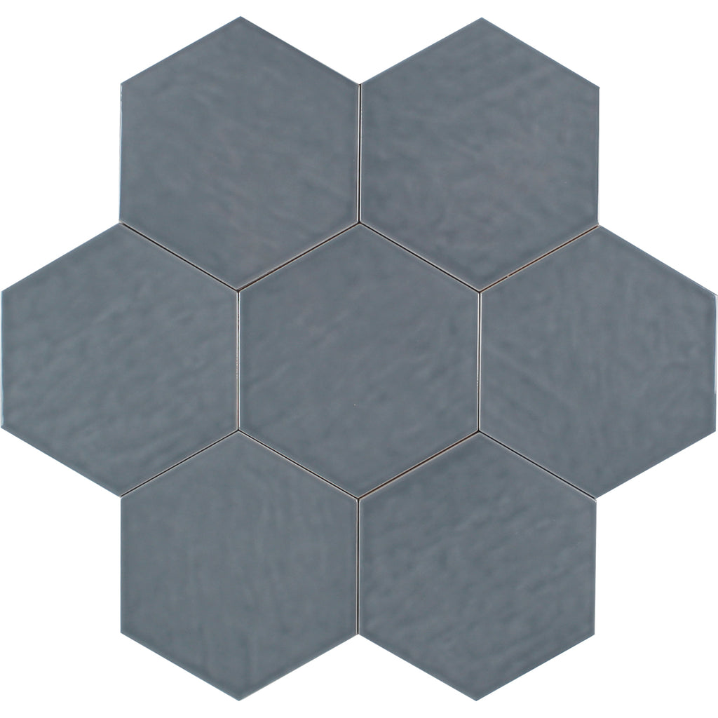tesoro Tesoro - Albatross Hex 7 in. x 8 in. Ceramic Wall Tile - Deep Sea