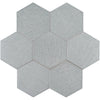 See Tesoro - Albatross Hex 7 in. x 8 in. Ceramic Wall Tile - Grey Deco Glossy