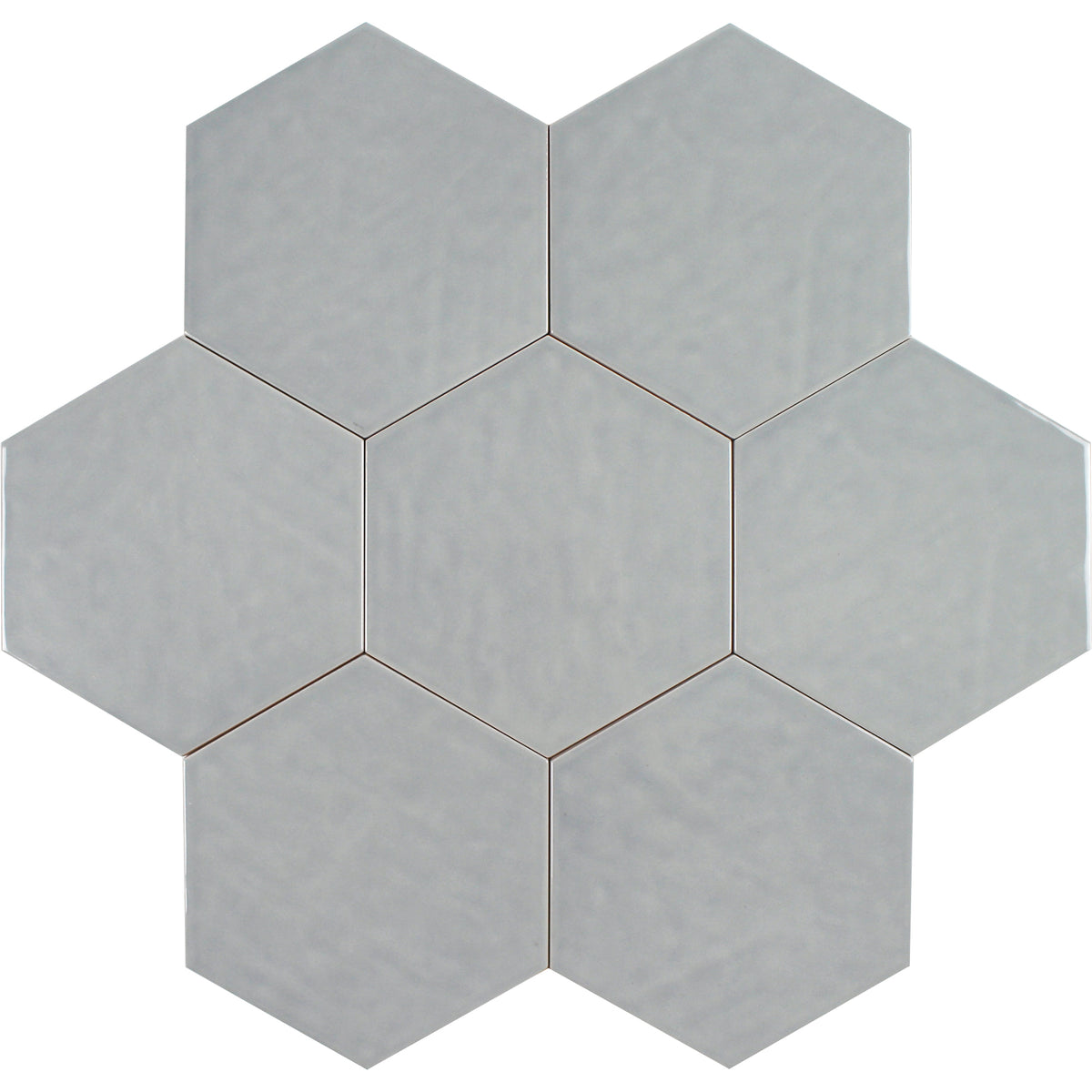 Tesoro - Albatross Hex 7 in. x 8 in. Ceramic Wall Tile - Grey Glossy