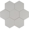 See Tesoro - Albatross Hex 7 in. x 8 in. Ceramic Wall Tile - Pumice Deco Glossy