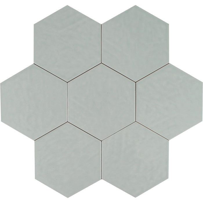 Tesoro - Albatross Hex 7 in. x 8 in. Ceramic Wall Tile - Sea Glossy