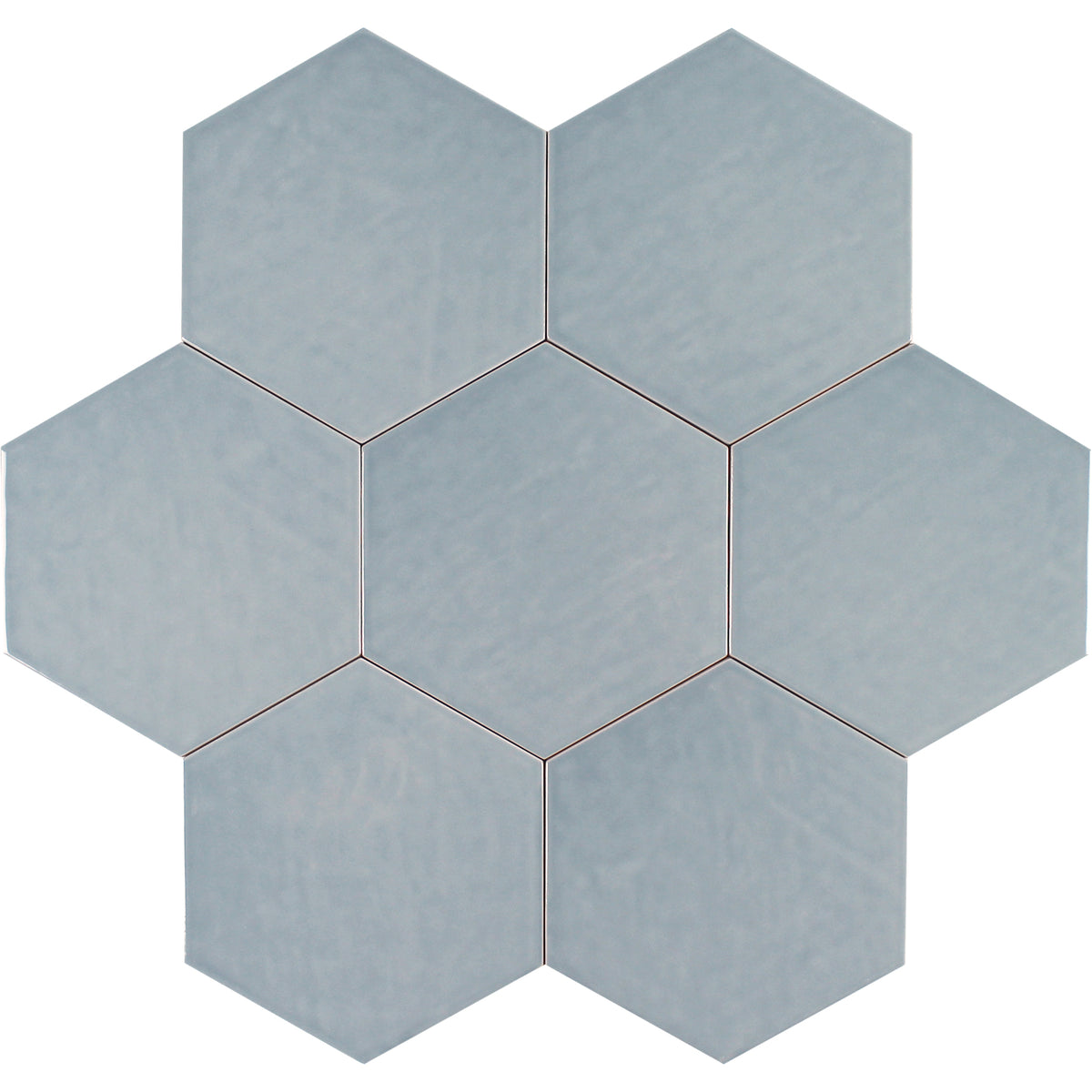 Tesoro - Albatross Hex 7 in. x 8 in. Ceramic Wall Tile - Sky Glossy