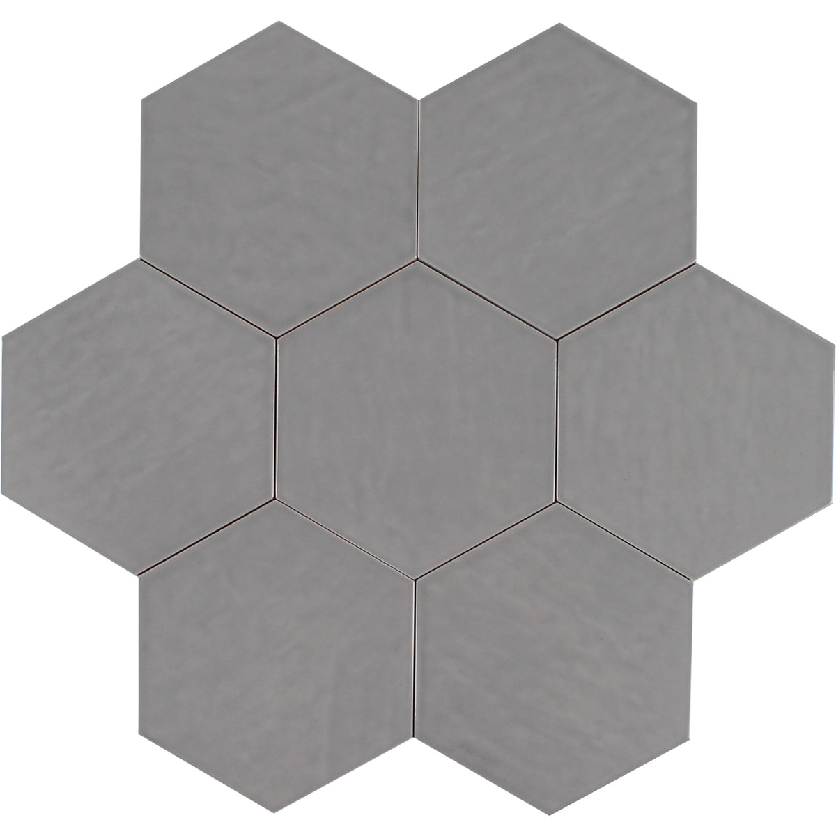 Tesoro - Albatross Hex 7 in. x 8 in. Ceramic Wall Tile - Smoke Glossy