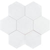See Tesoro - Albatross Hex 7 in. x 8 in. Ceramic Wall Tile - White Deco Glossy