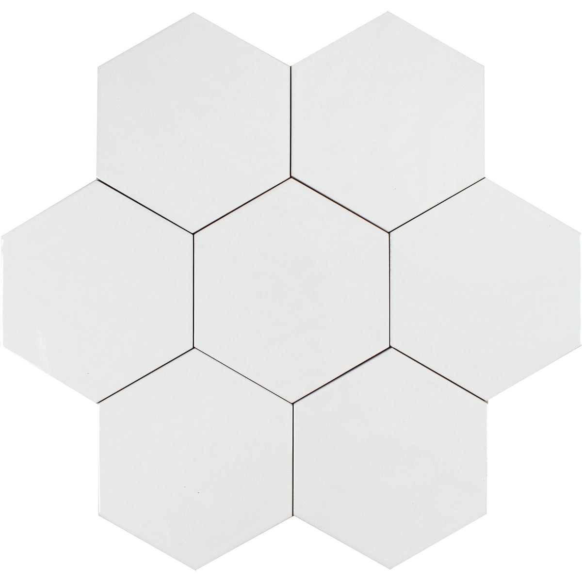 Tesoro - Albatross Hex 7 in. x 8 in. Ceramic Wall Tile - White Glossy