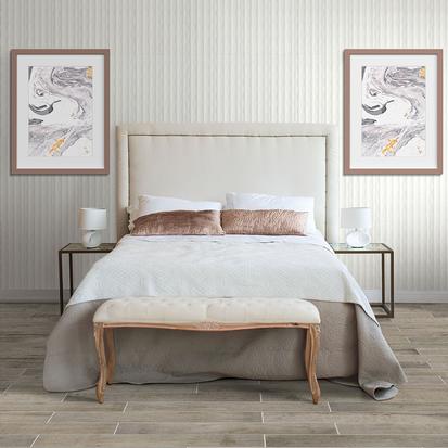 American Olean Visual Impressions Wall Tile - Linear Diamond - White