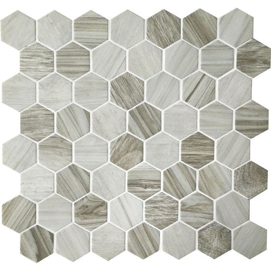 American Olean - Crosswood 1.5 in. Glass Hexagon Mosaic - Seagull