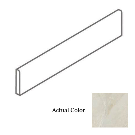 American Olean Mirasol 3 in. x 10 in. Ceramic Wall Bullnose - Silver Marble