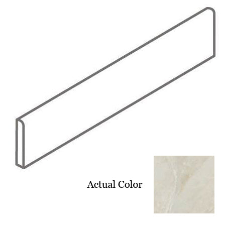 American Olean Mirasol 3 in. x 12 in. Ceramic Wall Bullnose - Silver Marble