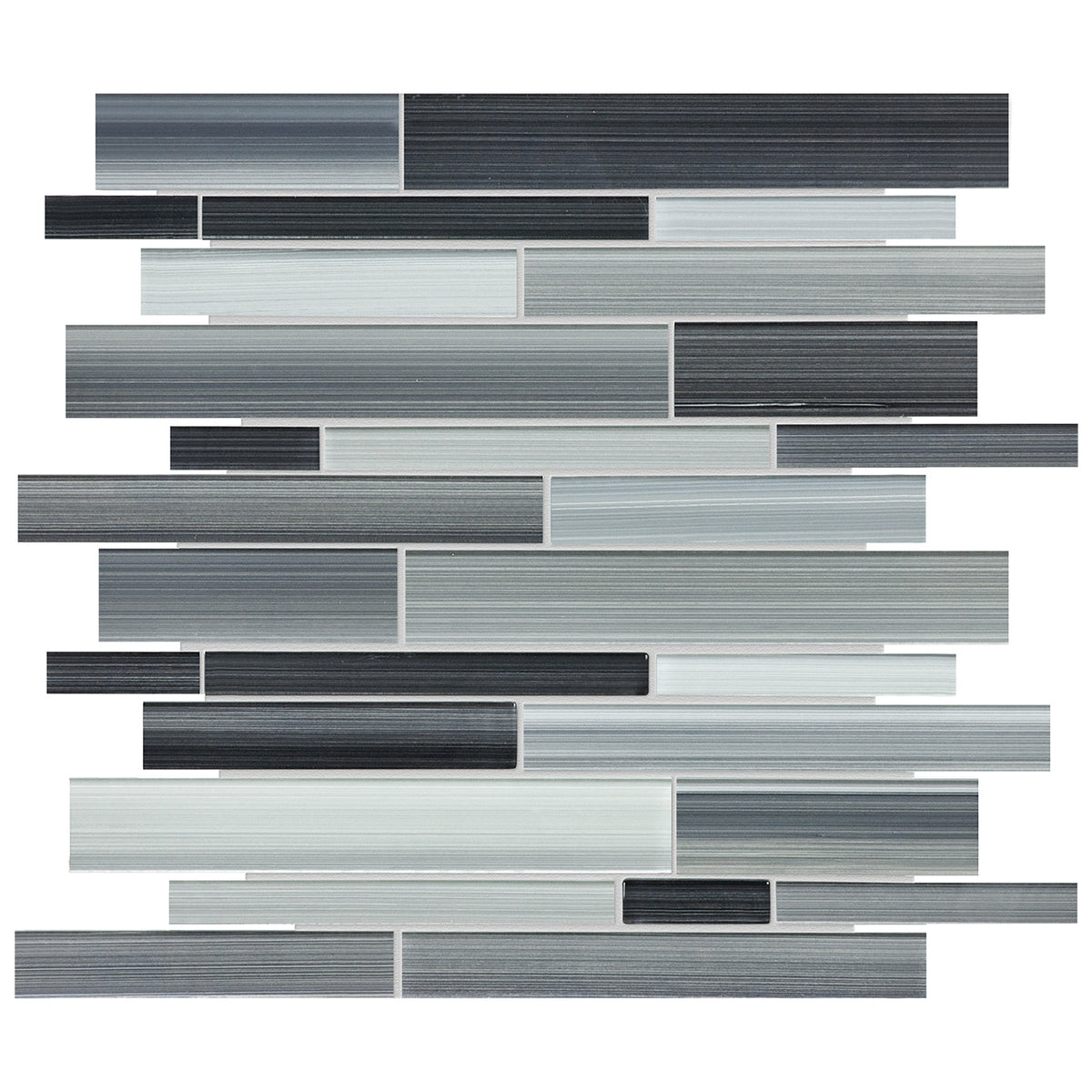 Anatolia - Fusion - Random Strip Glass Mosaic - Carbon