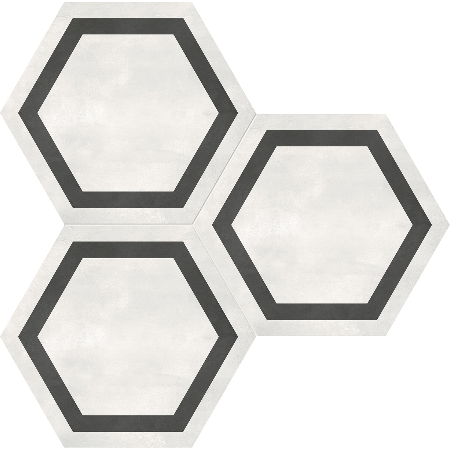 Anatolia - Form HD 7 in. x 8 in. Hexagon Frame Porcelain Tile - Ivory