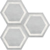 See Anatolia - Form HD 7 in. x 8 in. Hexagon Frame Porcelain Tile - Ice