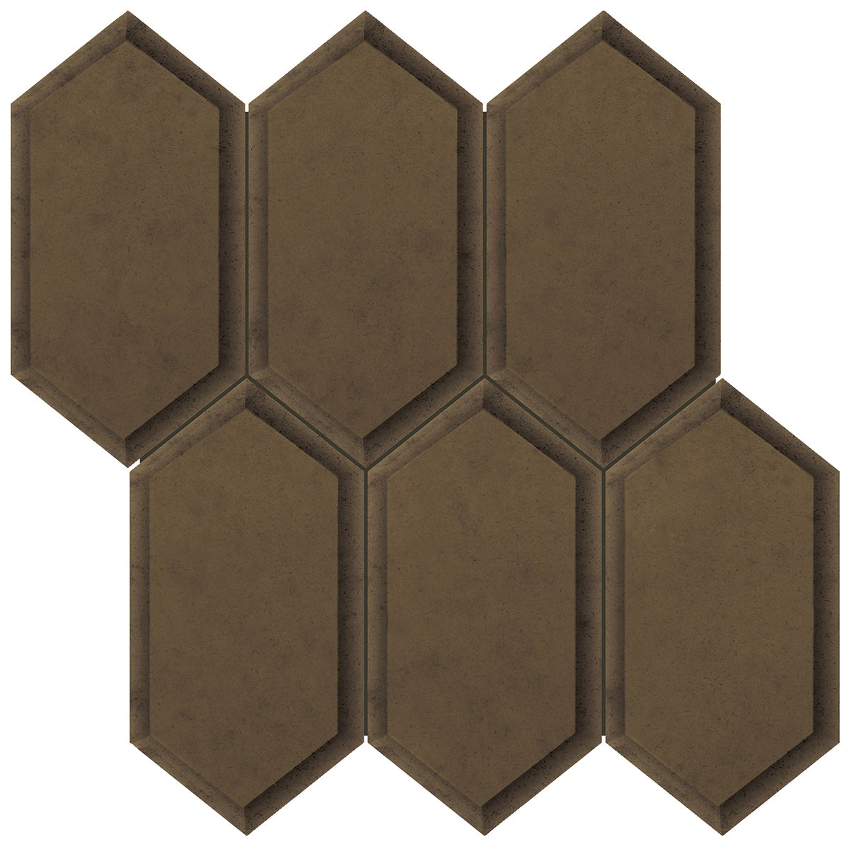 Anatolia - Obsidian - Beveled Hexagon Glass Mosaic - Antique Bronze