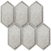 Anatolia - Obsidian - Beveled Hexagon Glass Mosaic - Antique Silver