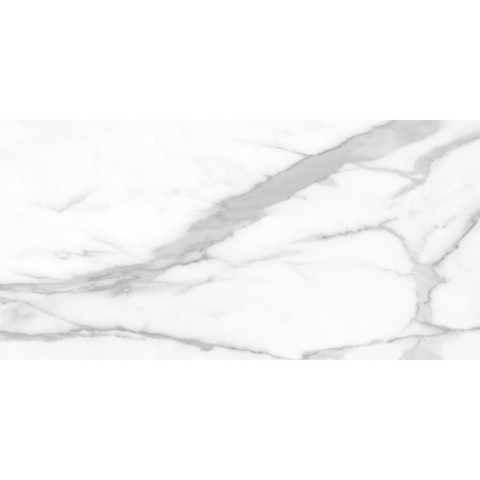 Anatolia - La Marca Glazed Porcelain 12 in. x 24 in. Honed Tile - Statuario Nuovo
