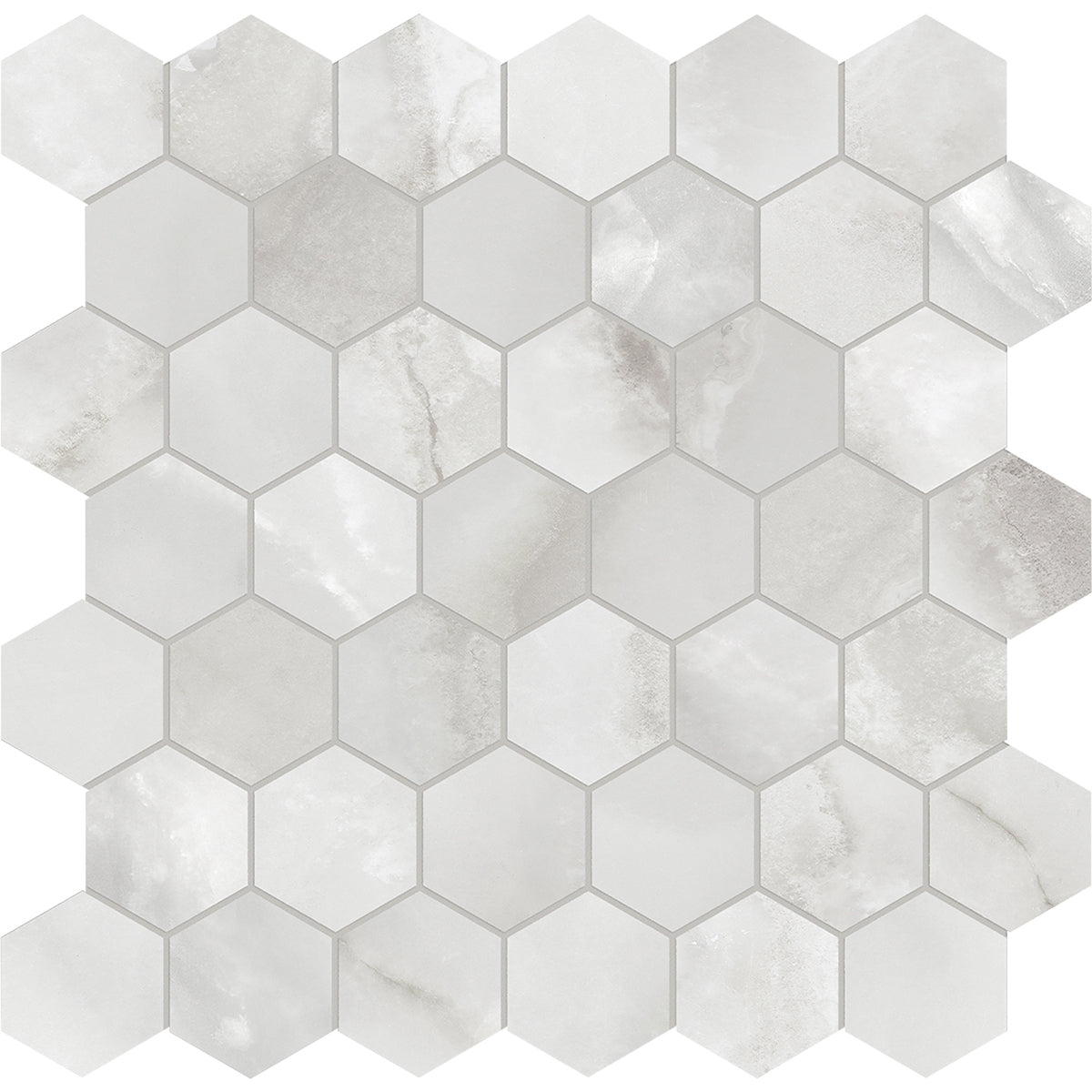 Anatolia - La Marca Glazed Porcelain 2 in. Hexagon Mosaic - Onyx Nuvolato Honed