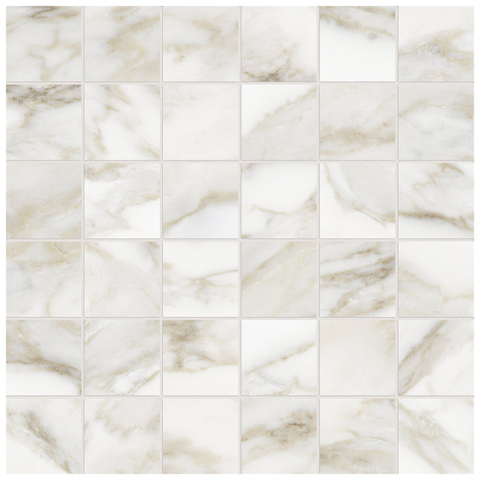 Anatolia - La Marca Honed Glazed Porcelain 2 in. x 2 in. Mosaic - Calacatta Paonazzo