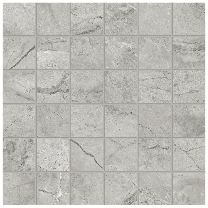 Anatolia - La Marca Honed Glazed Porcelain 2 in. x 2 in. Mosaic - Paradiso Argento