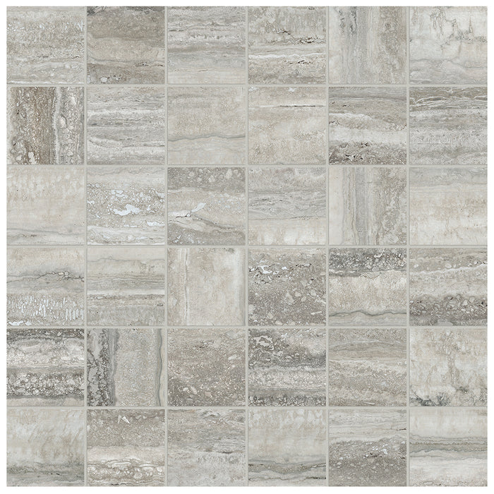 Anatolia - La Marca Honed Glazed Porcelain 2 in. x 2 in. Mosaic - Travertino Instrata