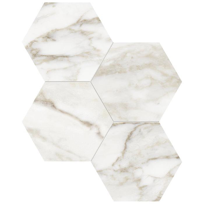 Anatolia - La Marca Glazed Porcelain 6 in. Hexagon Mosaic - Calacatta Paonazzo Polished